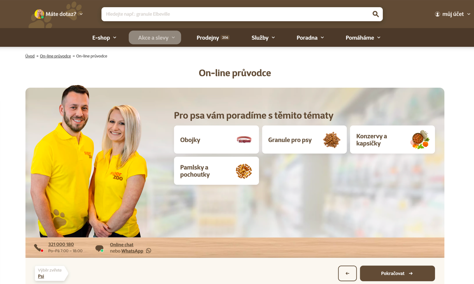 Průvodce nákupem je funkčnost, kdy web radí podobně jako prodavač na prodejně.