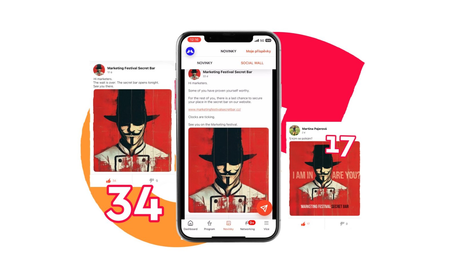 Ukázka „hacknutí“ aplikace Festivalu