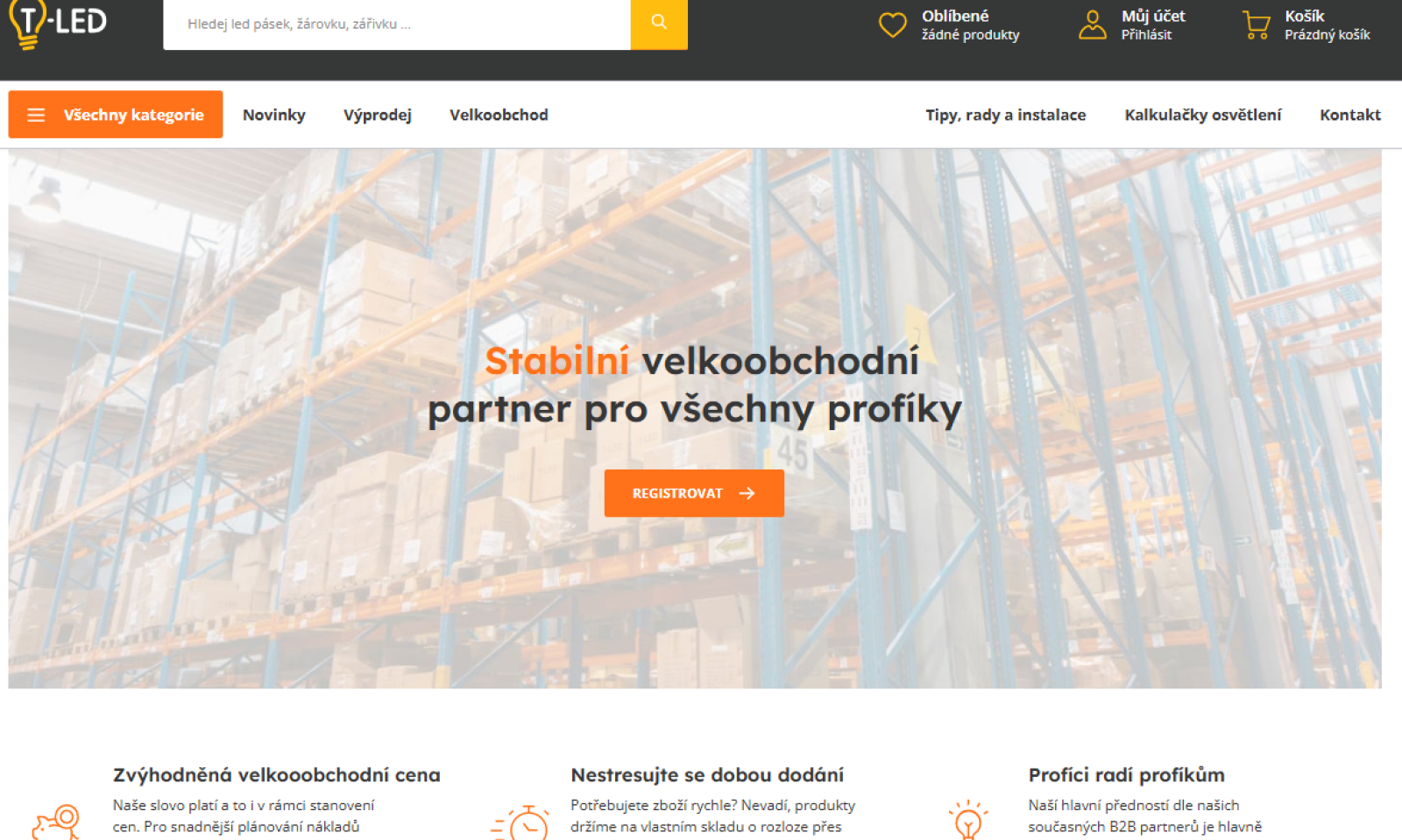 Náhled nové stránky Velkoobchod